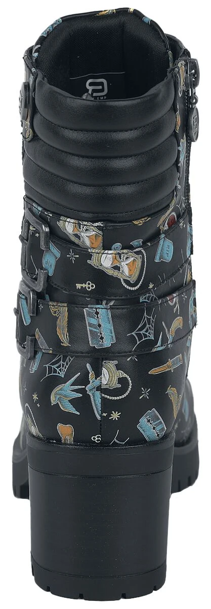 "Lace-up Boots With All-over Print" Boot Black By RED By EMP - Image 2