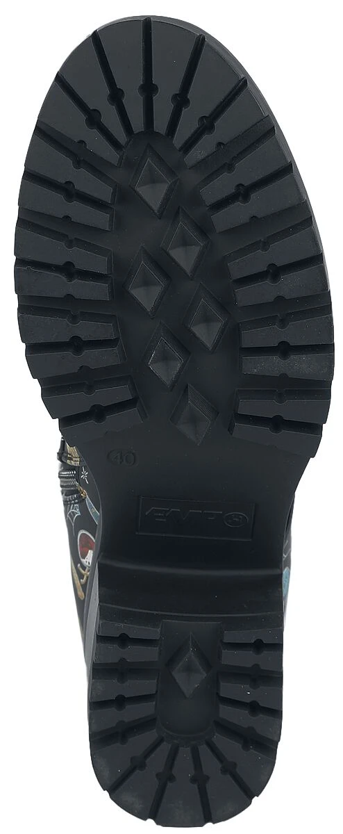 "Lace-up Boots With All-over Print" Boot Black By RED By EMP - Image 6