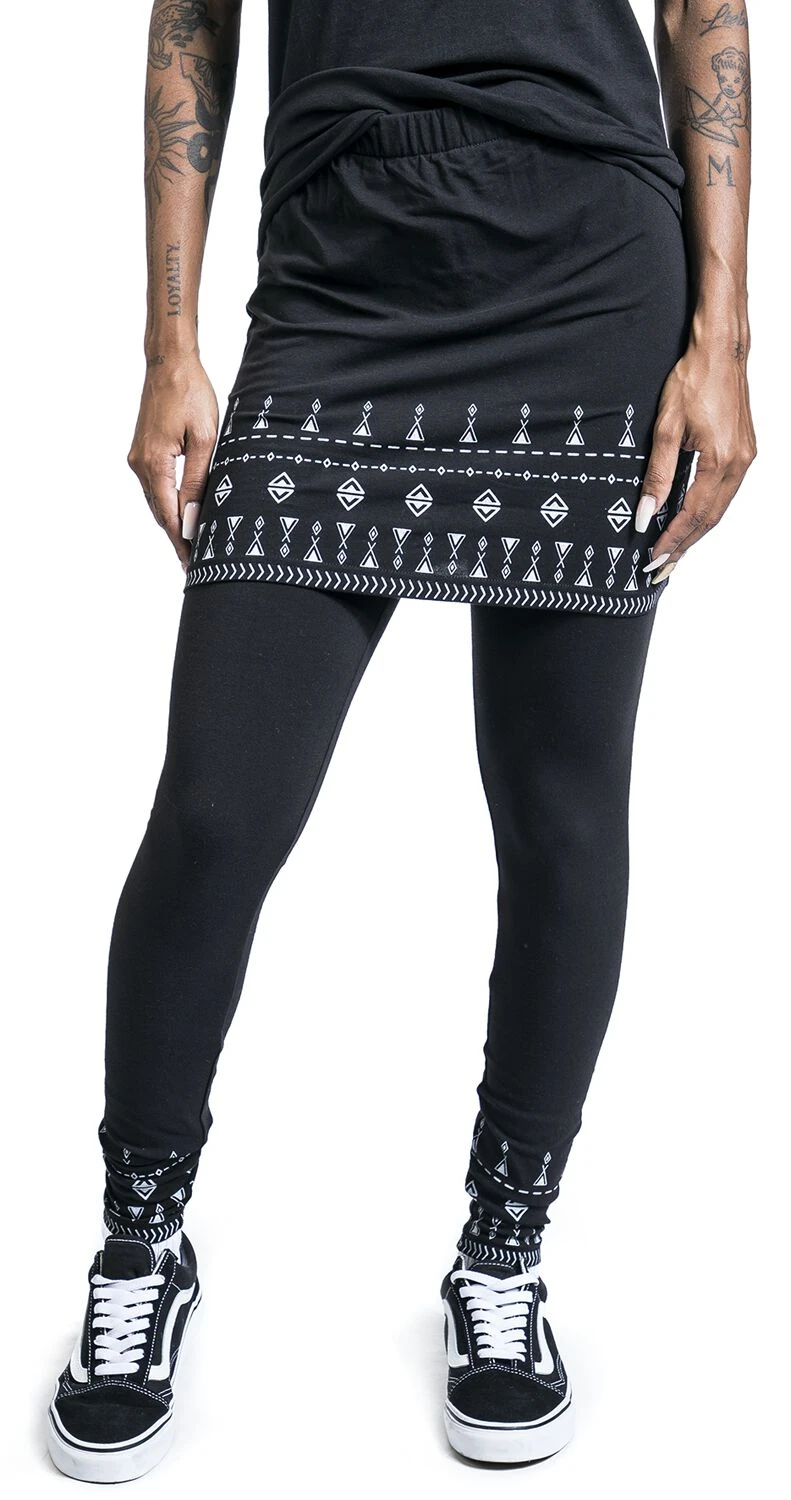 "Two-in-one Leggings And Skirt" Leggings Black By RED By EMP - Image 4