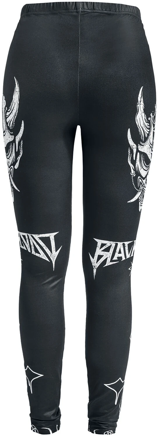 "Leggings With Monster - Skull Print" Leggings Black By Black Blood By Gothicana - Image 2