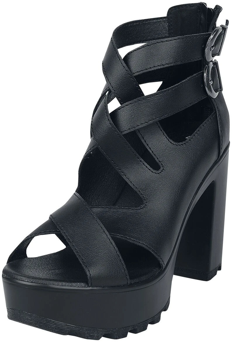 "High Heels With Straps" High Heel Black By Black Premium By EMP