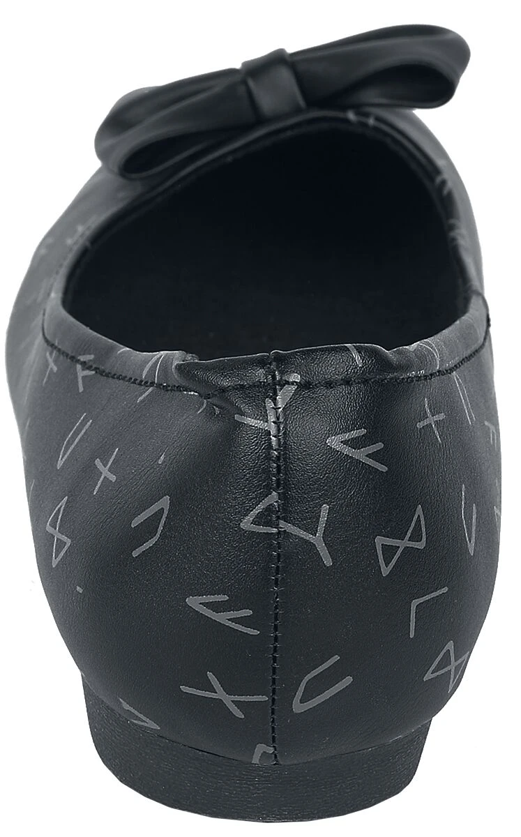 "Ballerina Pumps With Bow And Print" Ballerinas Black By Black Premium By EMP - Image 2