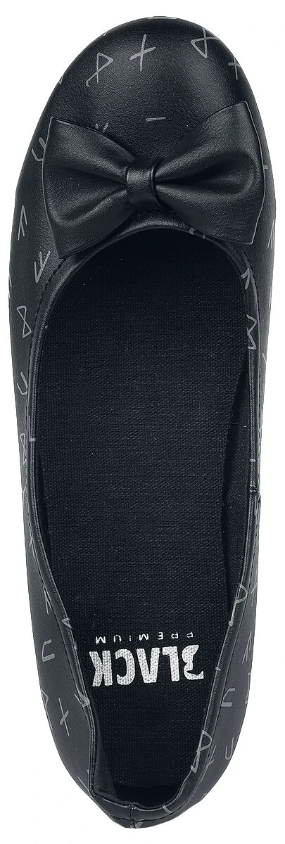 "Ballerina Pumps With Bow And Print" Ballerinas Black By Black Premium By EMP - Image 5