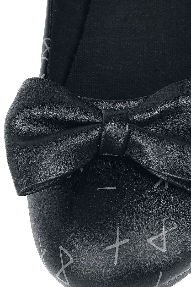 "Ballerina Pumps With Bow And Print" Ballerinas Black By Black Premium By EMP - Image 7