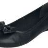 "Ballerina Pumps With Bow And Studs" Ballerinas Black By Rock Rebel By EMP