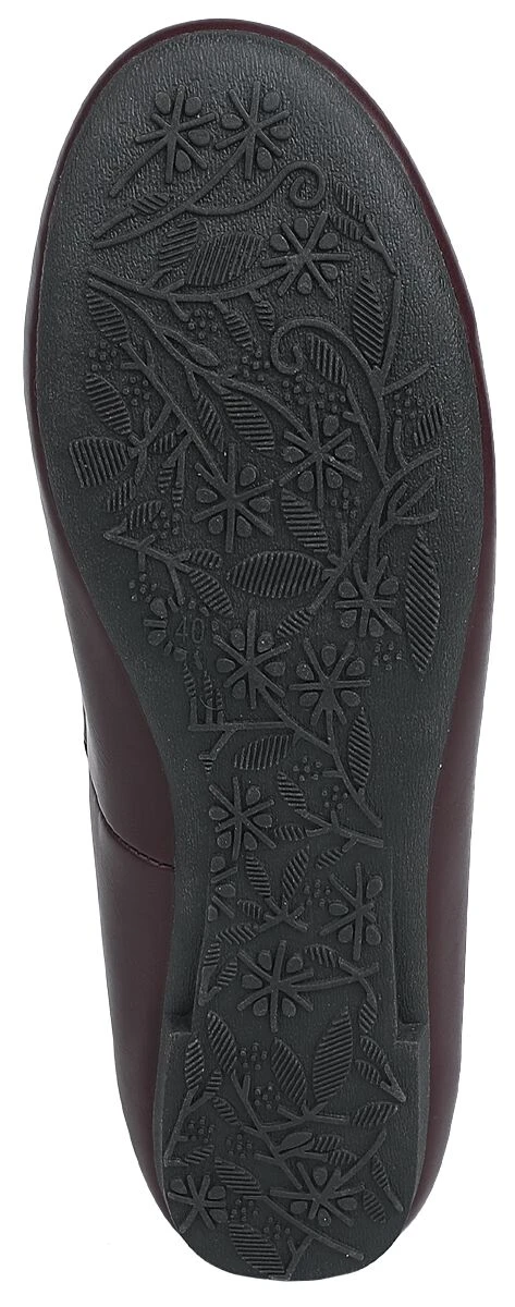 "Dark-red Ballerina Pumps With Bow And Studs" Ballerinas Dark Red By Rock Rebel By EMP - Image 6