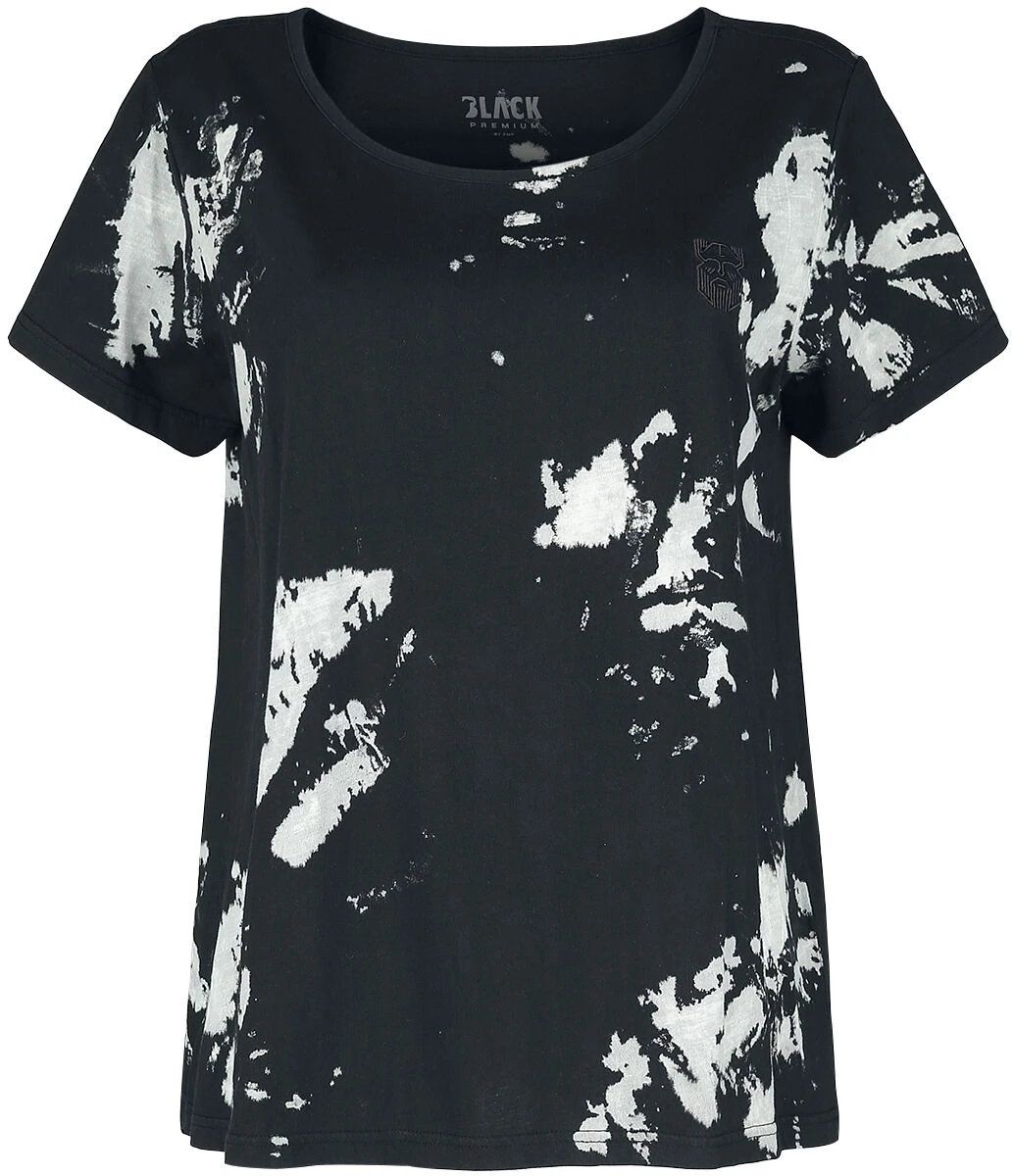 "T-shirt With Batik Effect" T-Shirt Black By Black Premium By EMP - Image 3