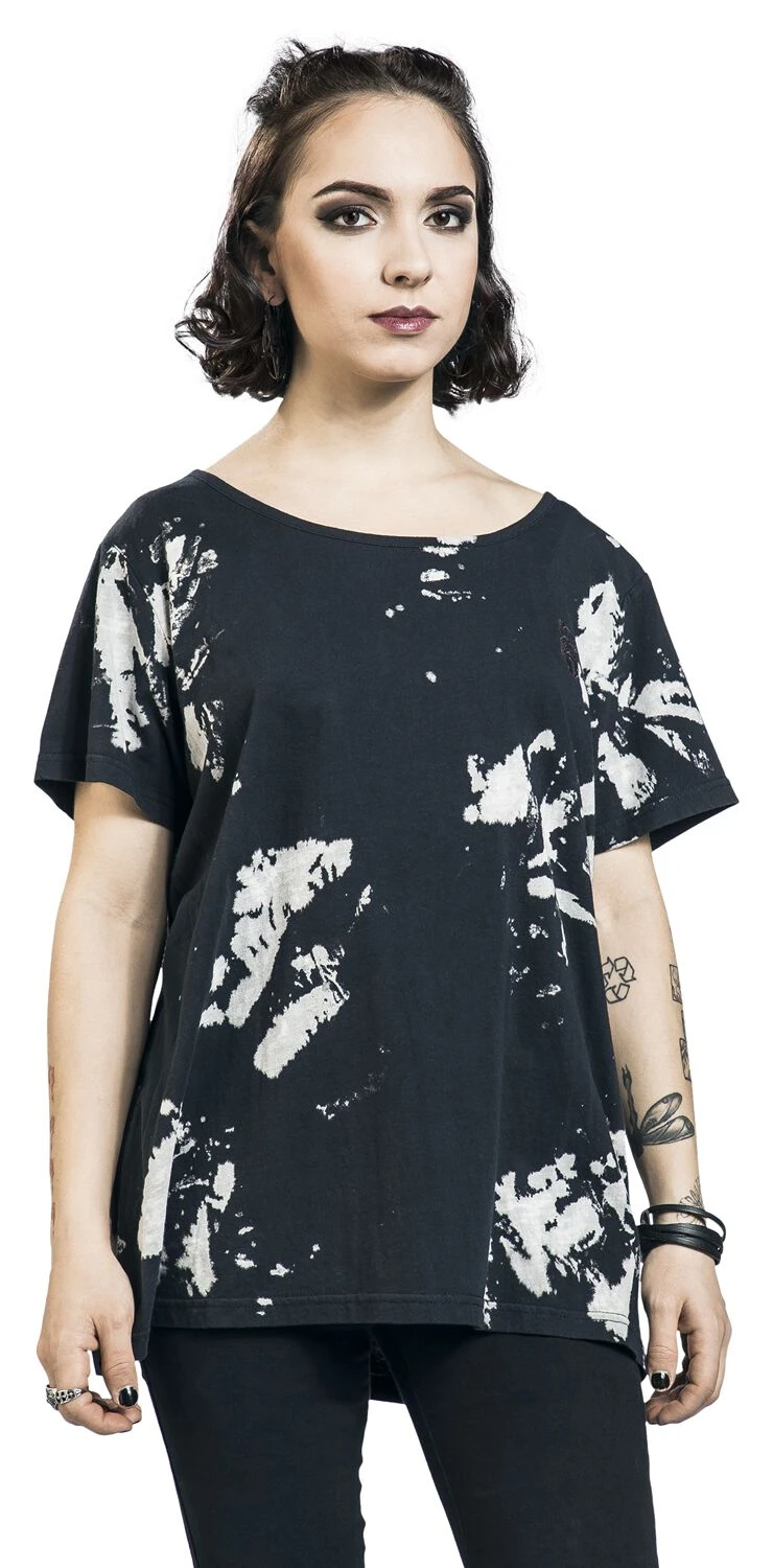 "T-shirt With Batik Effect" T-Shirt Black By Black Premium By EMP - Image 5