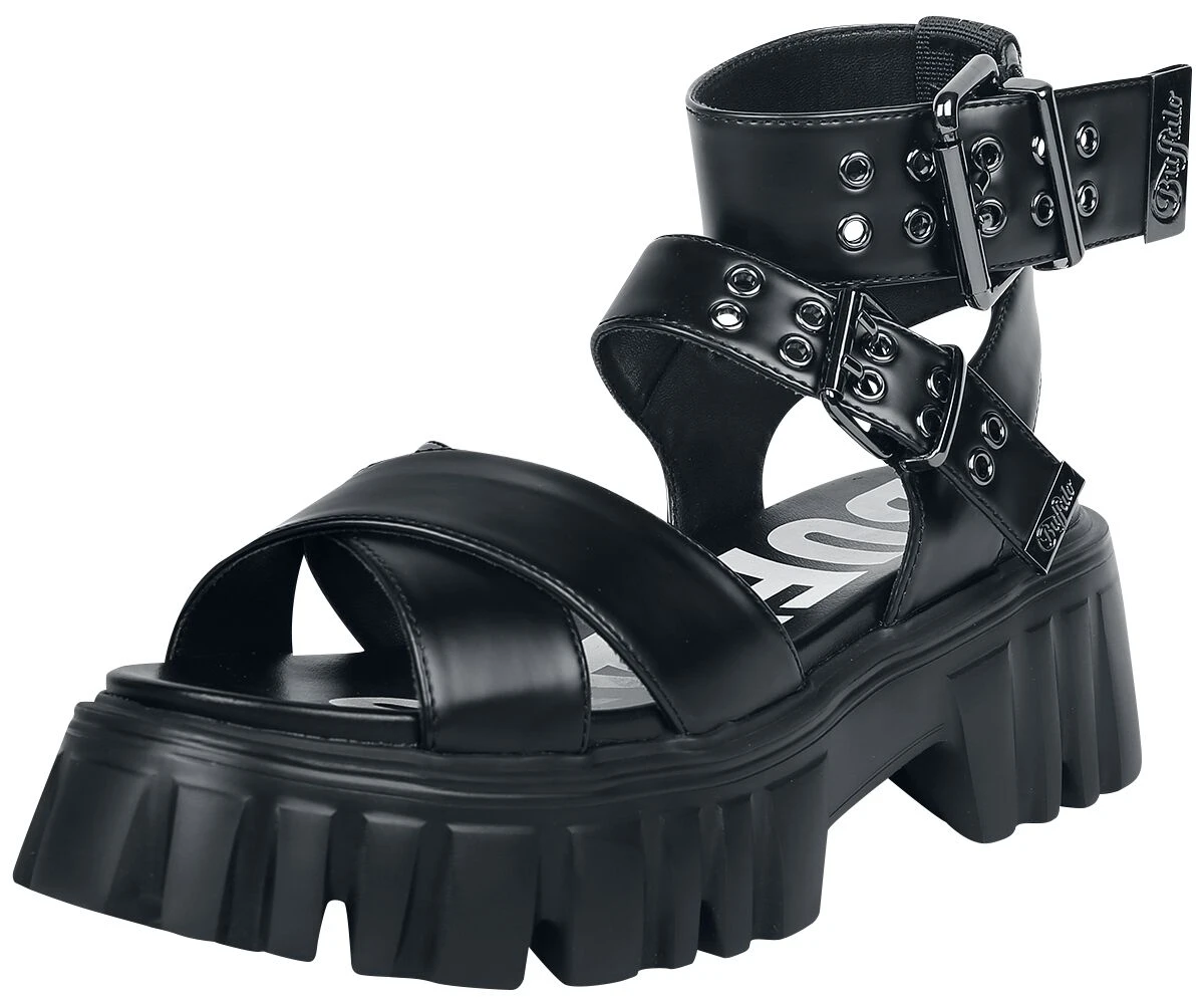 "Lion Choker Vegan" Sandal Black By Buffalo