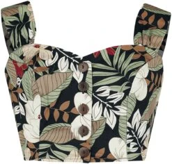 "Adelaida Crop Top" Top Multicolour By Hell Bunny
