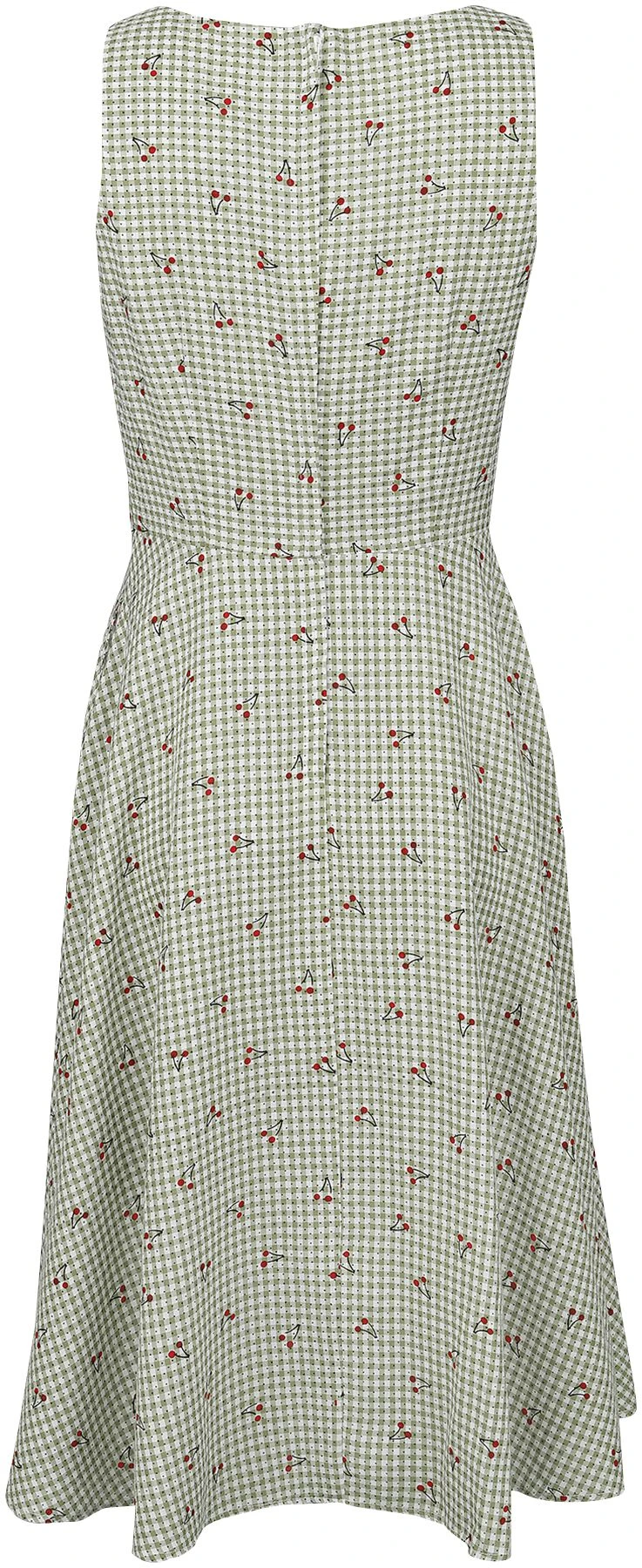 "‘Day Of Love’ Cherry Dress" Medium-length Dress Green-white By Banned Retro - Image 2