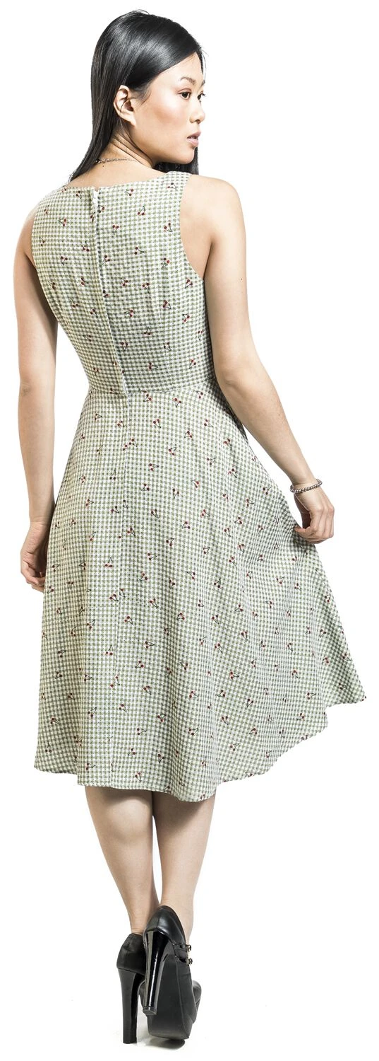 "‘Day Of Love’ Cherry Dress" Medium-length Dress Green-white By Banned Retro - Image 5