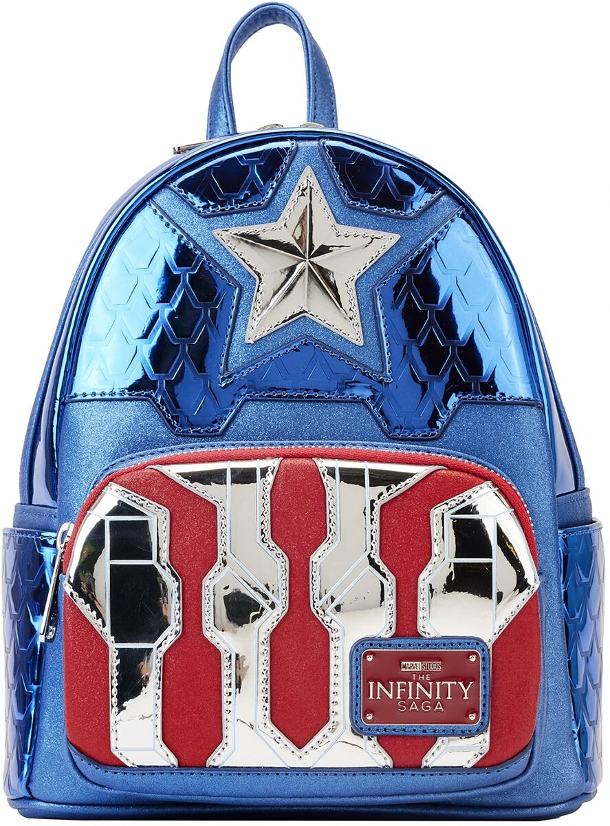 "Loungefly - Shine Captain America Cosplay" Mini Backpacks Blue-red-white By Captain America