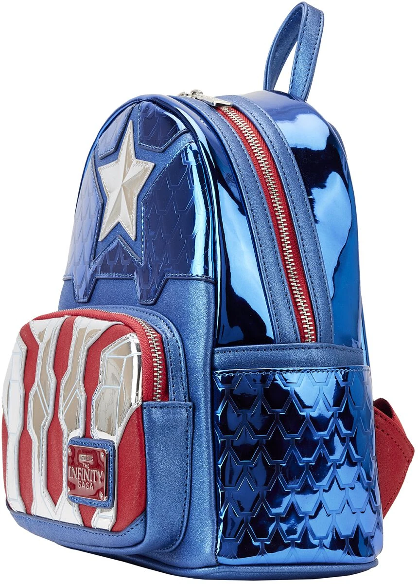 "Loungefly - Shine Captain America Cosplay" Mini Backpacks Blue-red-white By Captain America - Image 2