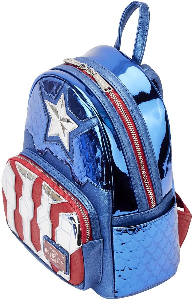 "Loungefly - Shine Captain America Cosplay" Mini Backpacks Blue-red-white By Captain America - Image 3