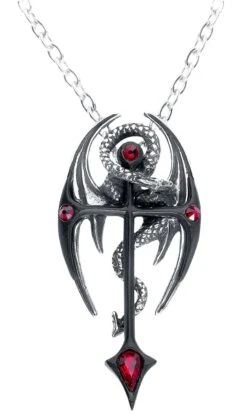"Draconcross" Necklace Black-silver By Alchemy Gothic